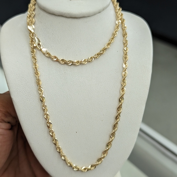 10kt real gold rope chain 3.5mm 22 inches